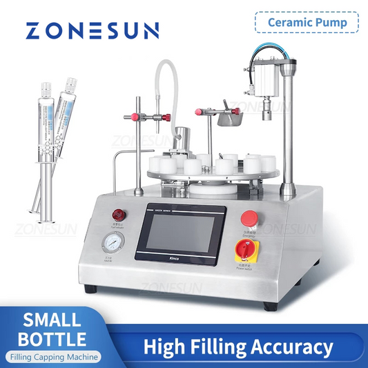 ZONESUN ZS-AFC1CP Rotary Ceramic Pump Liquid Filling And Capping Machine