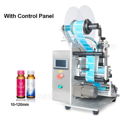 ZONESUN ZS-TB100 Semi Automatic Round Bottle Single Double Sides Labeling Machine