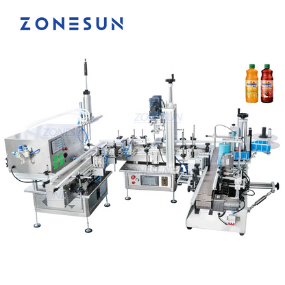 ZONESUN ZS-FAL180C7 Small U Shape Peristaltic Pump Liquid Filling Capping Labeling Machine