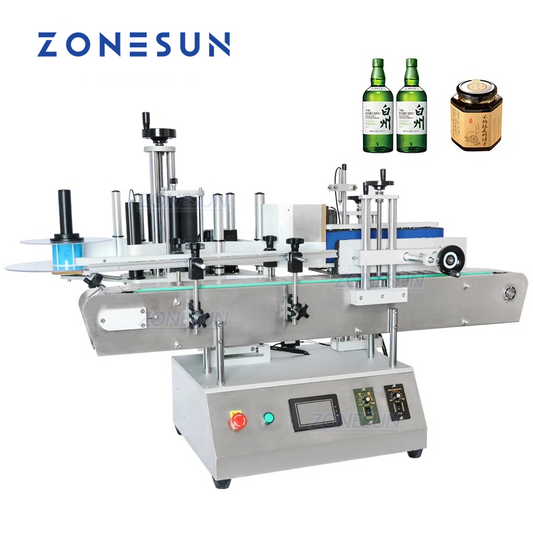 ZONESUN ZS-TB150A High Speed Single Side Round Bottle Labeling Machine For Normal Transparent Label（Best Offer）