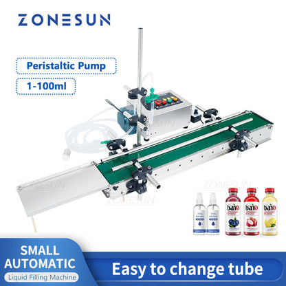 ZONESUN ZS-DTPP100C Máquina de llenado de líquidos con bomba peristáltica inteligente de un solo cabezal 