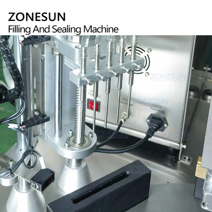 ZONESUN ZS-FS50U 4 Heads Ceramic Pump Sofu Tube Liquid Filling Sealing Machine