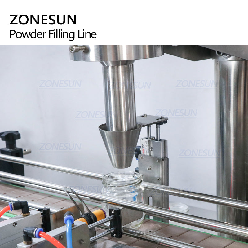 ZONESUN Powder Filling Capping Round And Bottle Labeling Machine