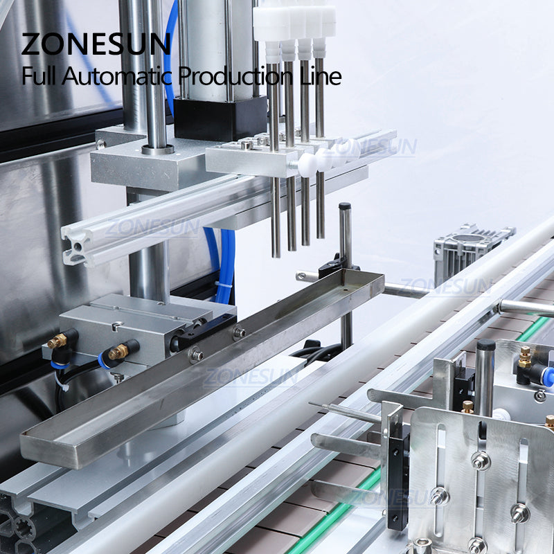 ZONESUN Custom Liquid Filling Capping And Round Labeling Machine With Vibratory Cap Feeder