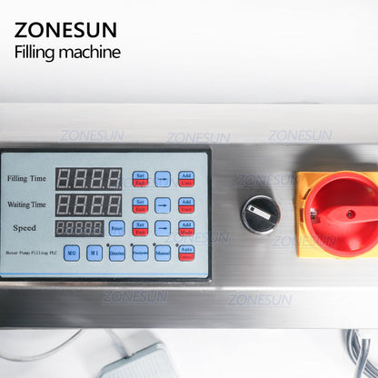 ZONESUN ZS-RPGT900 Rotor Pump Paste Liquid Filling Machine With Mixing Hopper