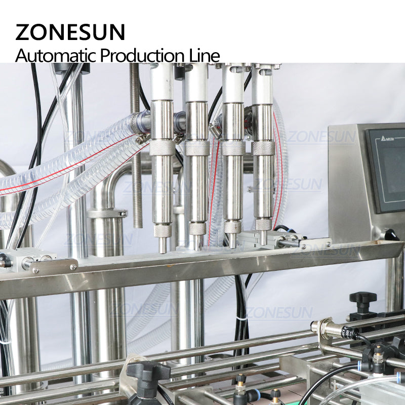 ZONESUN ZS-FAL180R5 Máquina automática de llenado, tapado y etiquetado de líquidos con pistón