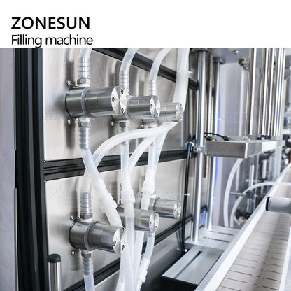 ZONESUN ZS-VTMP80D Máquina de llenado de líquidos con bomba magnética personalizada de 6 cabezales con cubierta antipolvo 