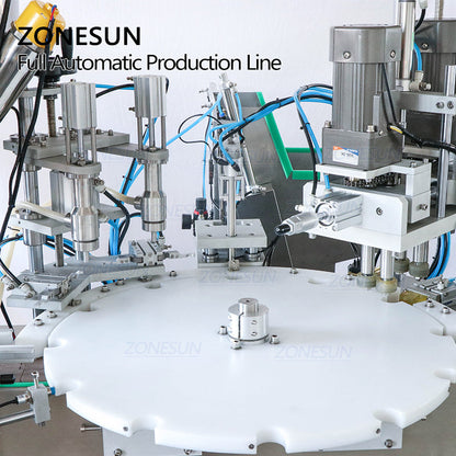 ZONESUN Small Bottle Liquid Filling And Capping Machine With Bottle Unscrambler