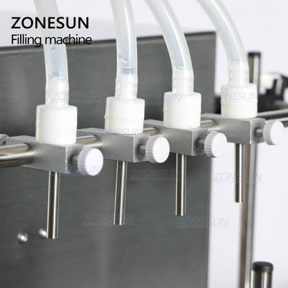 ZONESUN ZS-DTPP4F Desktop 4 Nozzles Automatic Peristaltic Pump Liquid Filling Machine