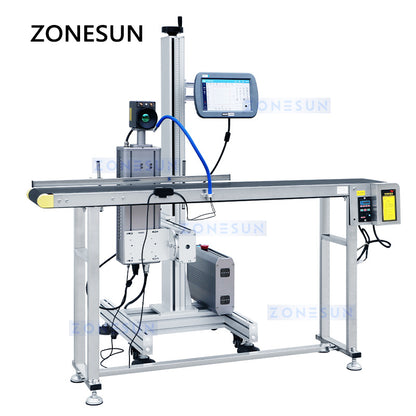 ZONESUN ZS-LMC1 CO₂ Impresora láser de código de fecha con transportador