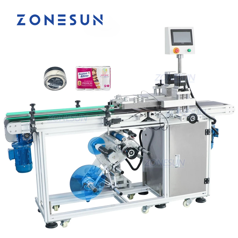 ZONESUN ZS-TB125 Automatic Flat Surface Bottle Bottom Labeling Machine