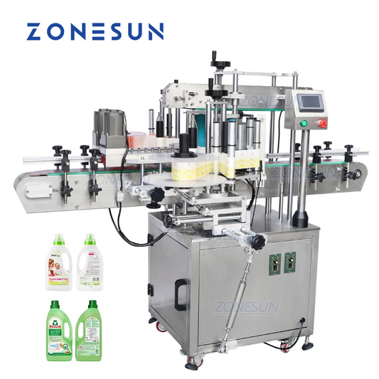 ZONESUN ZS-TB300V Etiquetadora de botellas cuadradas de doble cara automática personalizada 