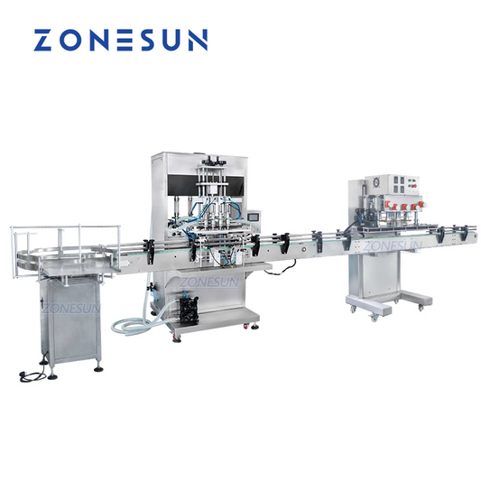 ZONESUN ZS-FAL180P5 Botella pequeña 4 boquillas Máquina de llenado y tapado de líquidos