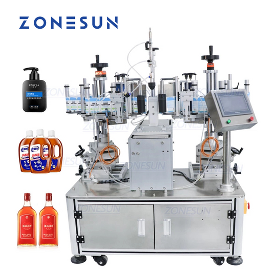 ZONESUN XL-T806 Semi Automatic Double-side Square Bottle Labeling Machine With Date Coder