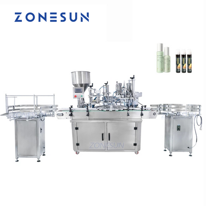 ZONESUN Custom Liquid Paste Filling And Capping Machine With Bottle Unscrambler ZS-FAL180P3