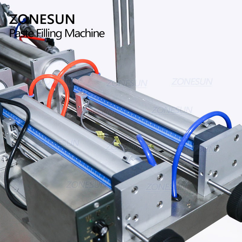 ZONESUN Semi Automatic 2 Heads Paste Filling Machine With Mixer