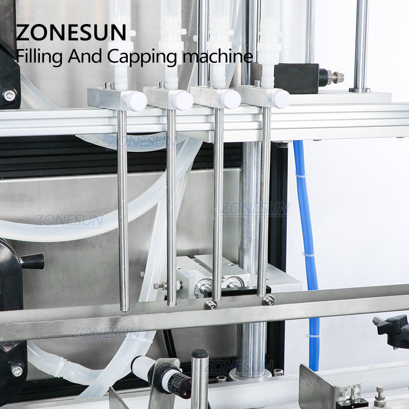 ZONESUN 4 Heads Liquid Filling And Capping Machine With Cap Feeder