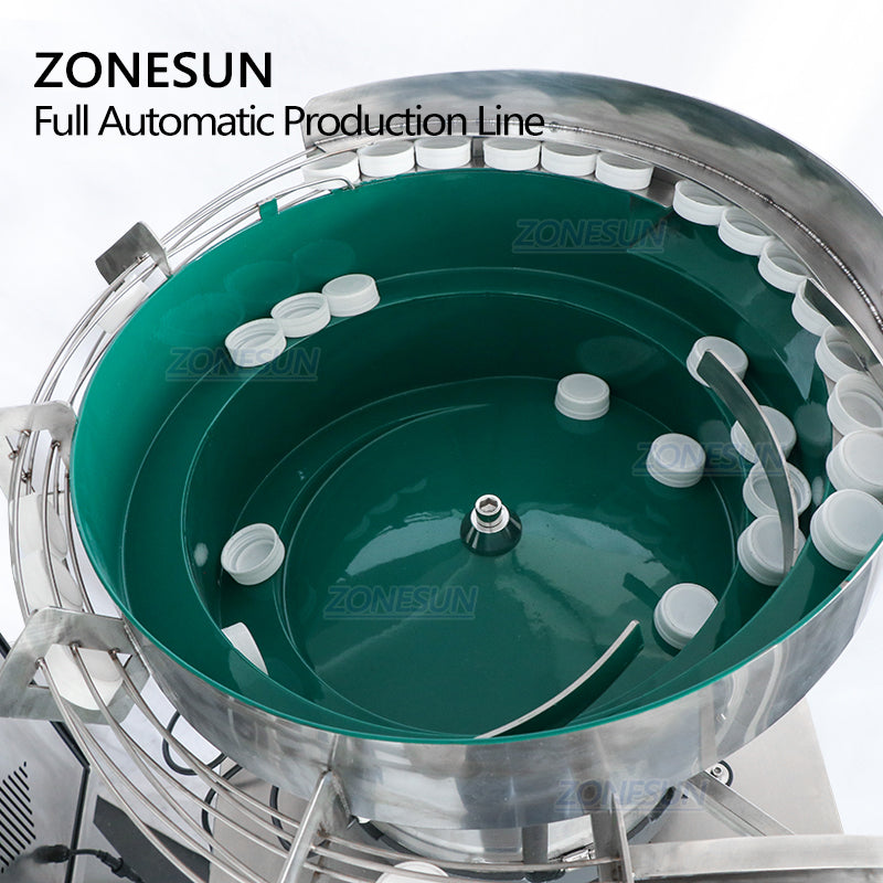 ZONESUN Custom Liquid Filling Capping And Round Labeling Machine With Vibratory Cap Feeder