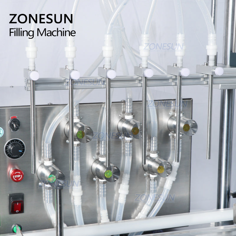 ZONESUN ZS-DTMP6 Automatic 6 Diving Nozzles Magnetic Pump Liquid Filling Machine