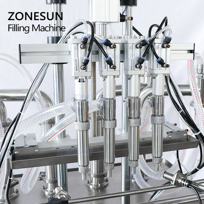 ZONESUN ZS-YT4T-4Y Custom 4 Heads Liquid Filling Machine