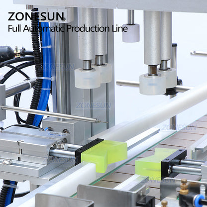 ZONESUN 4 Heads Liquid Filling Capping And Round Bottle Labeling Machine With Inkjet Printing Machine