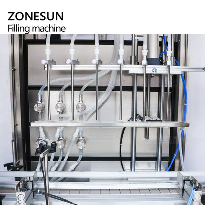 ZONESUN ZS-VTMP80D Máquina de llenado de líquidos con bomba magnética personalizada de 6 cabezales con cubierta antipolvo 