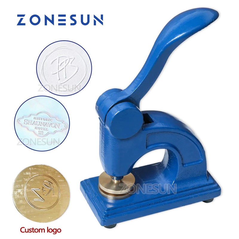 ZONESUN HF1 Diseño Personalizar Logotipo Sello en relieve Sello de acero inoxidable