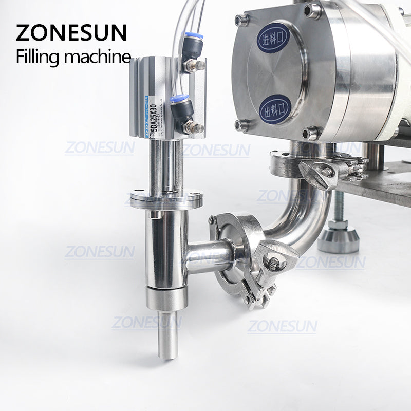 ZONESUN ZS-RPGT900 Rotor Pump Paste Liquid Filling Machine With Mixing Hopper