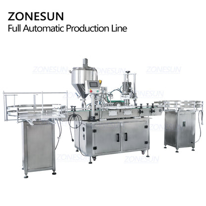 ZONESUN Small Bottle Liquid Filling And Capping Machine With Bottle Unscrambler