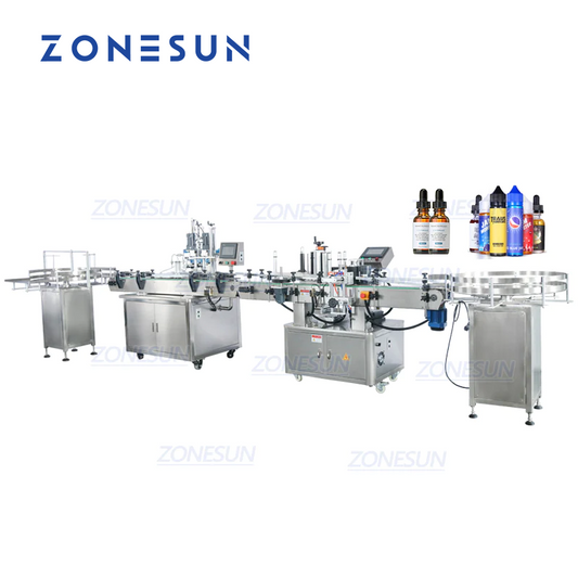 ZONESUN ZS-FAL180A8 Full Automatic Magnetic Pump Liquid Filling Capping and Labeling Machine