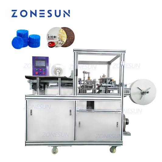 ZONESUN ZS-PK960 Automatic Round Pleated Wrapping Machine With Label Sticker