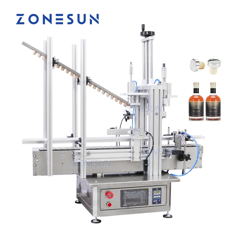 ZONESUN ZS-XG1870D1 Pneumatic Automatic Wooden Cork Feeding Pressing Capping Machine