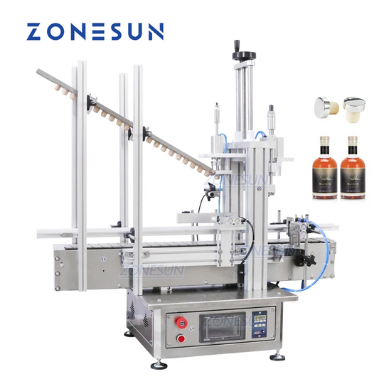 ZONESUN ZS-XG1870D1 Máquina automática neumática de tapado de presión de alimentación de corcho de madera