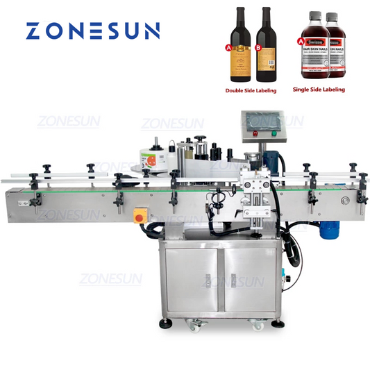 ZONESUN Automatic Round Bottle Labeling Machine With PLC Contorl