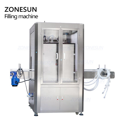 ZONESUN ZS-VTMP80D Custom 6 Heads Magnetic Pump Liquid Filling Machine With Dust Cover