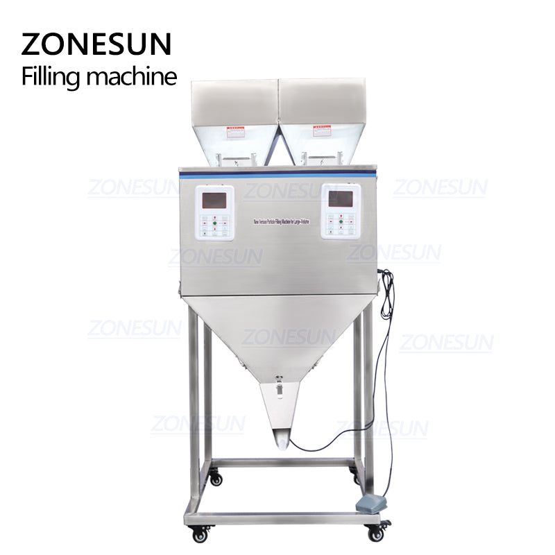 ZONESUN DL-5000D Semi Automatic 2 Heads Powder Weighing Filling Machine