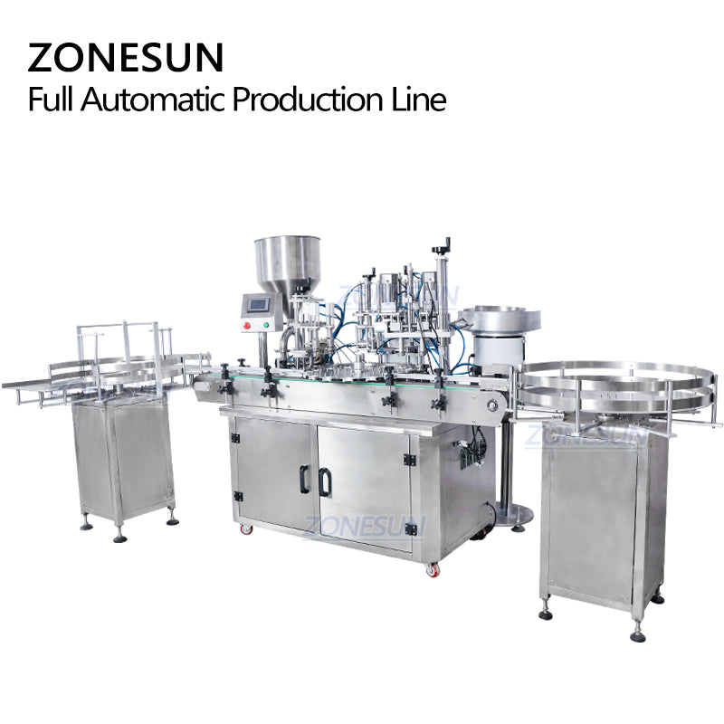 ZONESUN Custom Liquid Paste Filling And Capping Machine With Bottle Unscrambler ZS-FAL180P3