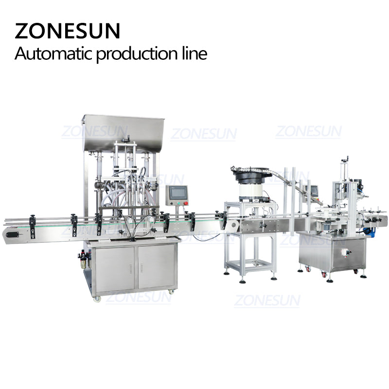 ZONESUN ZS-FAL180A7 Paste Liquid Filling Capping Machine With Vibratory Cap Feeder