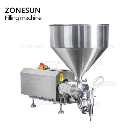 ZONESUN ZS-RPGT900 Rotor Pump Paste Liquid Filling Machine With Mixing Hopper