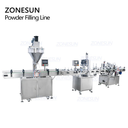 ZONESUN Powder Filling Capping Round And Bottle Labeling Machine