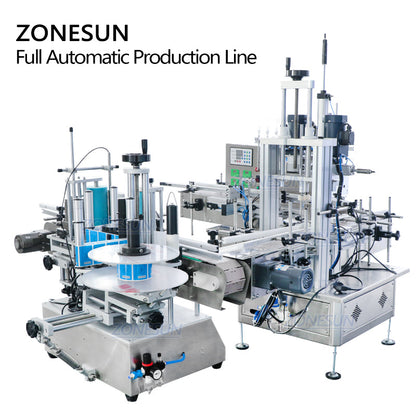 ZONESUN ZS-FAL180C7 Small U Shape Peristaltic Pump Liquid Filling Capping Labeling Machine