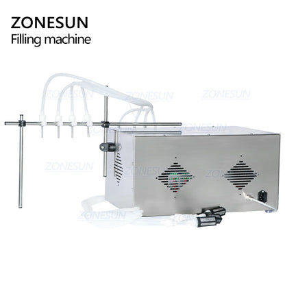 ZONESUN ZS-YTMP4S Semi-Automatic 4 Heads Magnetic Pump Liquid Filling Machine