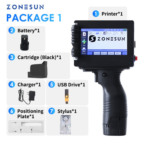 Máquina de impresión de inyección de tinta multilingüe de mano ZONESUN ZS-HIP254 