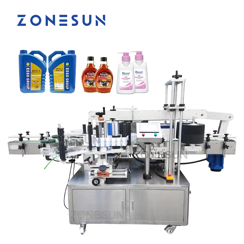 ZONESUN Automatic Dual-side Irregular Square Bottle Labeling Machine