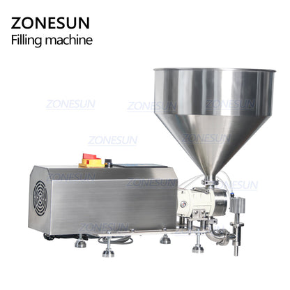 ZONESUN ZS-RPGT900 Rotor Pump Paste Liquid Filling Machine With Mixing Hopper