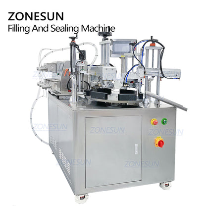 ZONESUN ZS-FS50U 4 Heads Ceramic Pump Sofu Tube Liquid Filling Sealing Machine