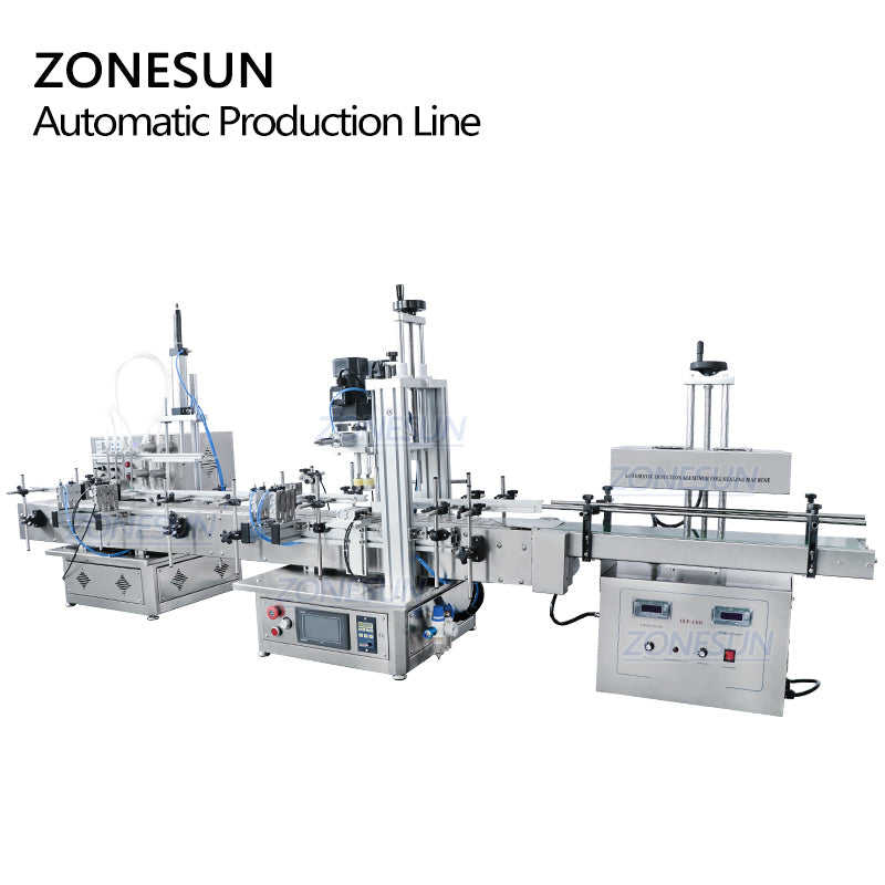 ZONESUN ZS-FAL180S Tabletop 4 Diving Heads Liquid Filling Capping Sealing Production Line