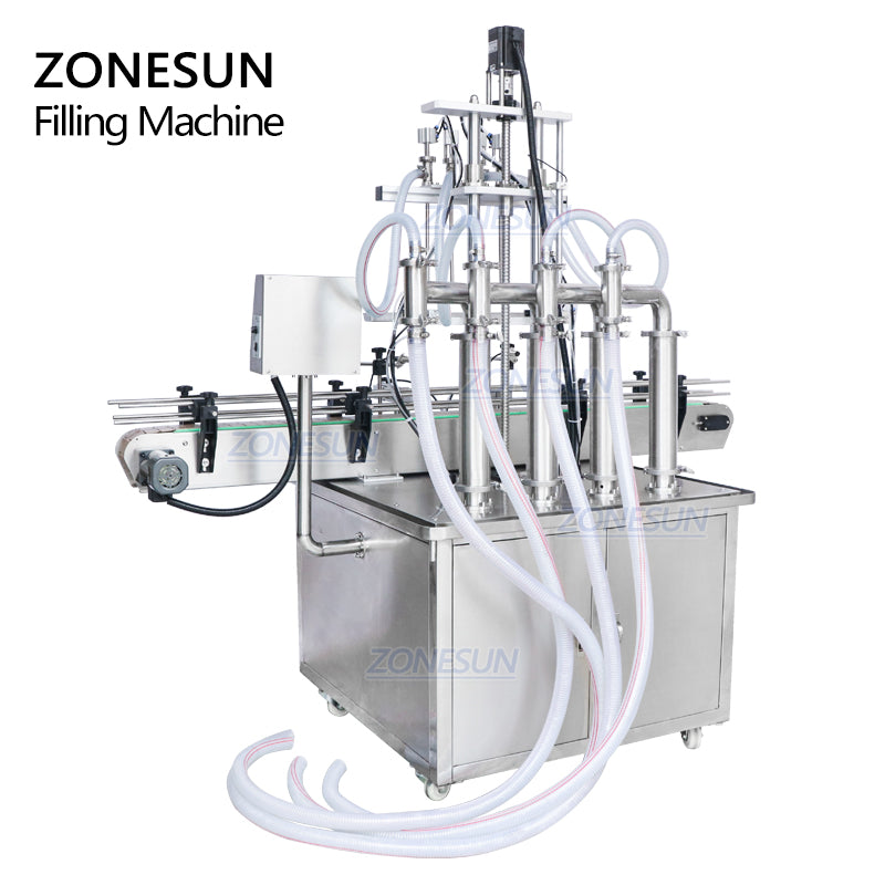 ZONESUN ZS-YT4T-4D 2/4/6 Diving Nozzles Liquid Filling Machine Water Filler