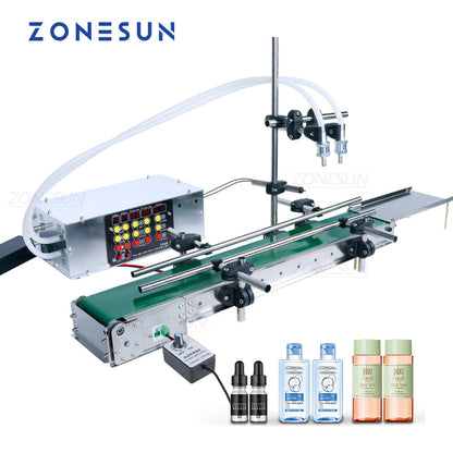 ZONESUN ZS-DPYT200 5-500ml 2 Nozzles Diaphragm Pump Liquid Filling Machine