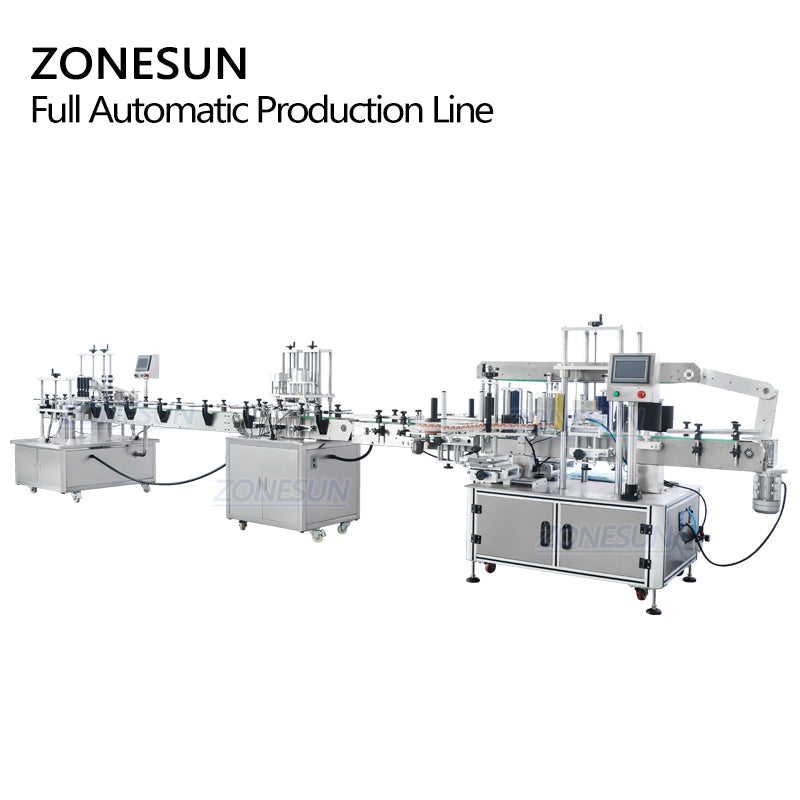 ZONESUN ZS-FAL180X1 Máquina automática de llenado de líquidos al vacío y etiquetadora de botellas redondas y cuadradas